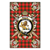 Clan MacFie Tartan Crest Black Garden Flag - Gold Thistle ZK23 Clan MacPhee_MacFie Tartan Today