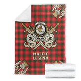 Clan MacFie Tartan Gold Courage Symbol Blanket OS61 Clan MacPhee_MacFie Tartan Today