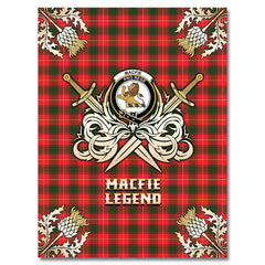 Clan MacFie Tartan Gold Courage Symbol Blanket OS61 Clan MacPhee_MacFie Tartan Today