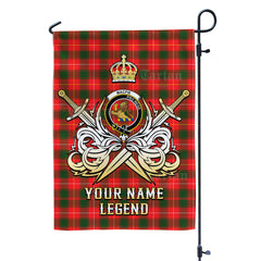 Custom Name Clan MacFie Tartan Garden Flag with Clan Crest and the Golden Sword of Courageous Legacy ZQ19
