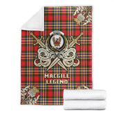 Clan MacGill Modern Tartan Gold Courage Symbol Blanket XB95 Clan MacGill Tartan Today
