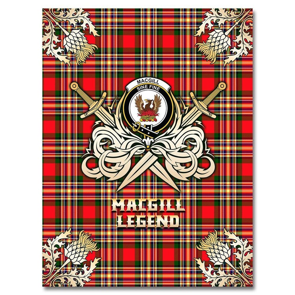 Clan MacGill Modern Tartan Gold Courage Symbol Blanket XB95 Clan MacGill Tartan Today