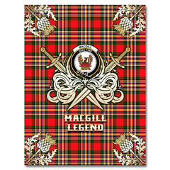 Clan MacGill Modern Tartan Gold Courage Symbol Blanket XB95 Clan MacGill Tartan Today