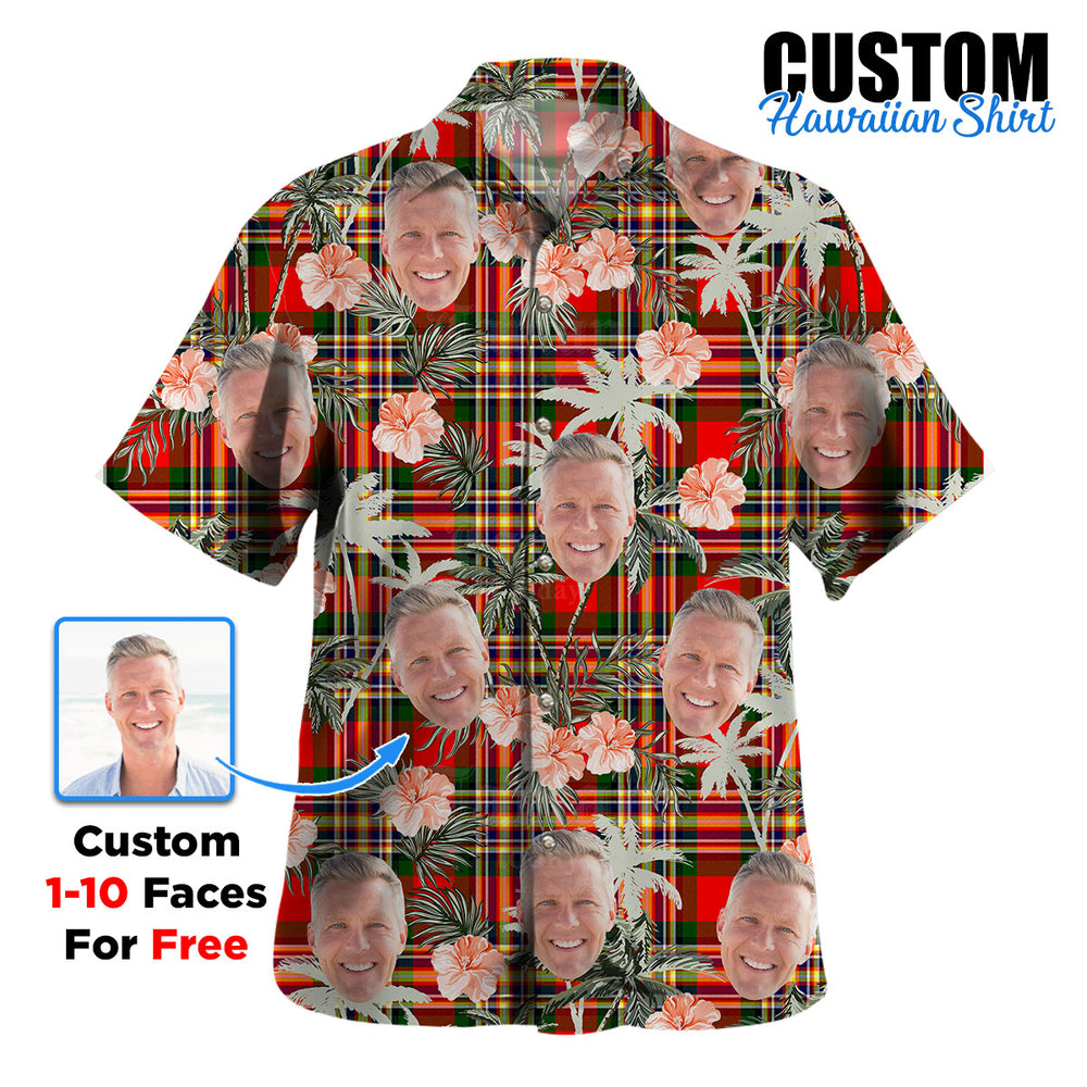 Clan MacGill Modern Tartan Custom Face Hawaiian Shirt – Unisex Gift for Family Members, Summer Party YM35 MacGill Modern Tartan Tartan Hawaii Shirt