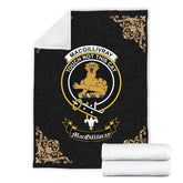 Clan MacGillivray Crest Tartan Premium Blanket Black GY30 Clan MacGillivray Tartan Today