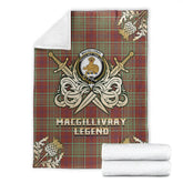 Clan MacGillivray Hunting Ancient Tartan Gold Courage Symbol Blanket GJ93 Clan MacGillivray Tartan Today