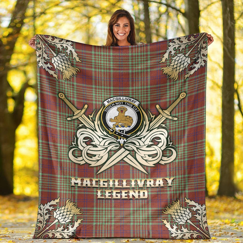 Clan MacGillivray Hunting Ancient Tartan Gold Courage Symbol Blanket GJ93 Clan MacGillivray Tartan Today