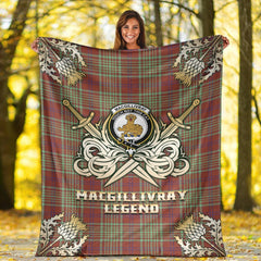 Clan MacGillivray Hunting Ancient Tartan Gold Courage Symbol Blanket GJ93 Clan MacGillivray Tartan Today