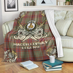 Clan MacGillivray Hunting Ancient Tartan Gold Courage Symbol Blanket GJ93 Clan MacGillivray Tartan Today