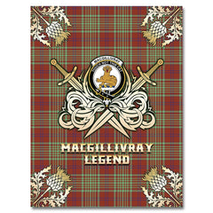 Clan MacGillivray Hunting Ancient Tartan Gold Courage Symbol Blanket GJ93 Clan MacGillivray Tartan Today