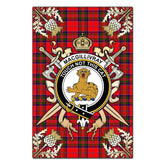 Clan MacGillivray Modern Tartan Crest Black Garden Flag - Gold Thistle NZ51 Clan MacGillivray Tartan Today