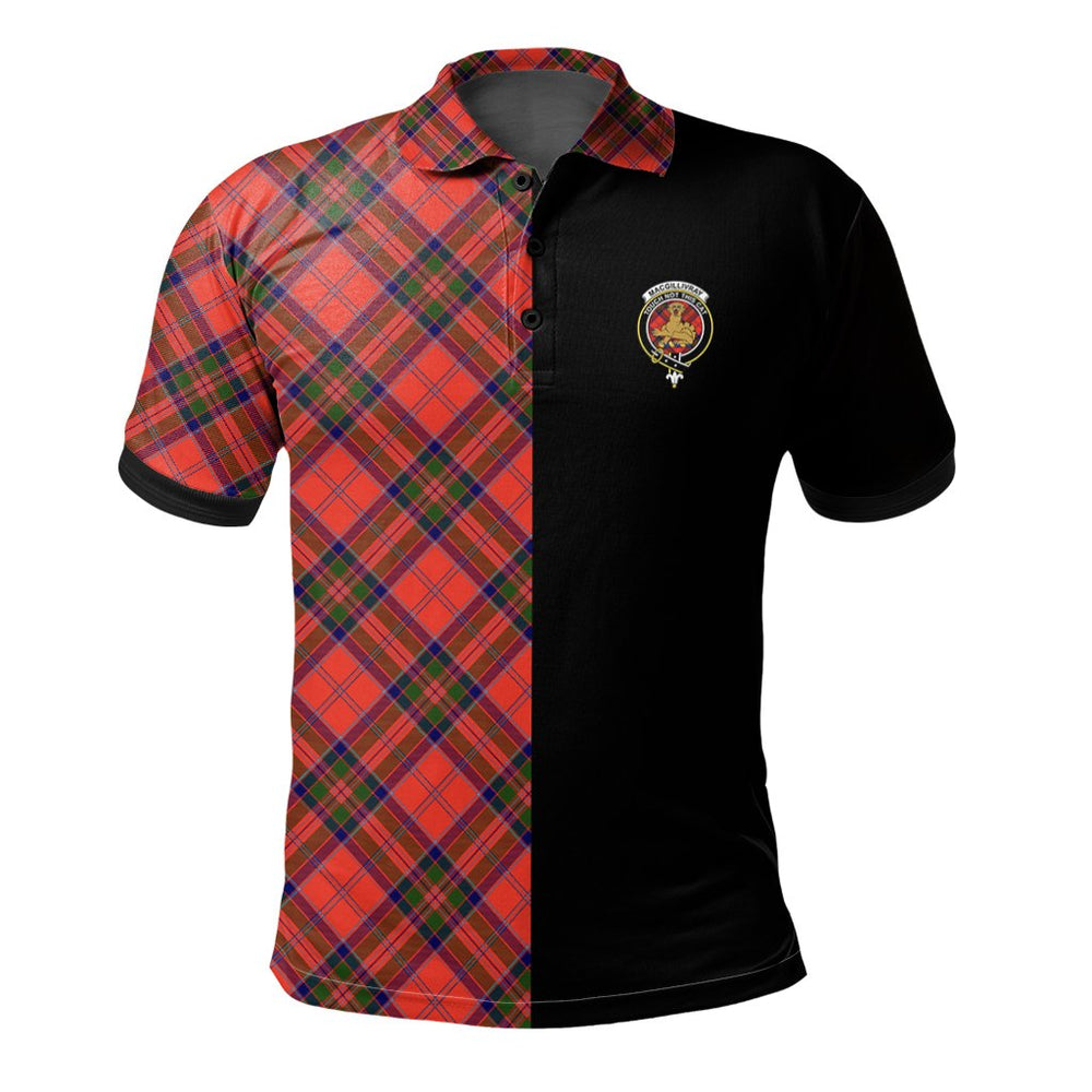 Clan MacGillivray Modern Tartan Polo Shirt Half of Me - Cross Style HJ66 MacGillivray Modern Tartan Tartan Polo