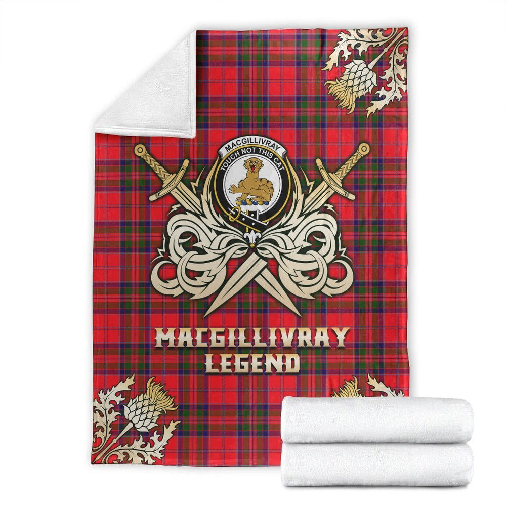 Clan MacGillivray Modern Tartan Gold Courage Symbol Blanket PX92 Clan MacGillivray Tartan Today