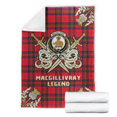 Clan MacGillivray Modern Tartan Gold Courage Symbol Blanket PX92 Clan MacGillivray Tartan Today