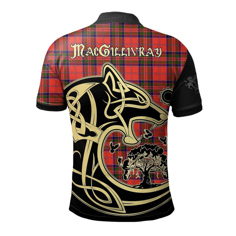 Clan MacGillivray Modern Tartan Polo Shirt Viking Wolf WI47 MacGillivray Modern Tartan Tartan Polo