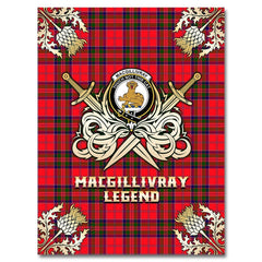 Clan MacGillivray Modern Tartan Gold Courage Symbol Blanket PX92 Clan MacGillivray Tartan Today