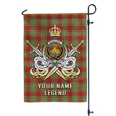 Custom Name Clan MacGillivray Hunting Ancient Tartan Garden Flag with Clan Crest and the Golden Sword of Courageous Legacy UA80