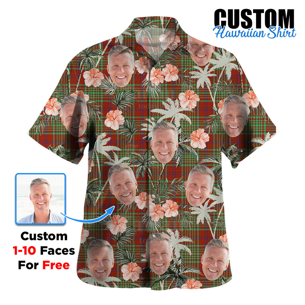 Clan MacGillivray Hunting Ancient Tartan Custom Face Hawaiian Shirt – Unisex Gift for Family Members, Summer Party WF53 MacGillivray Hunting Ancient Tartan Tartan Hawaii Shirt