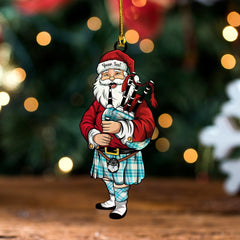 MacGregor Dress Turquoise (Gregor Dress Turquoise) Tartan Wood Acrylic Ornament Santa Personalized
