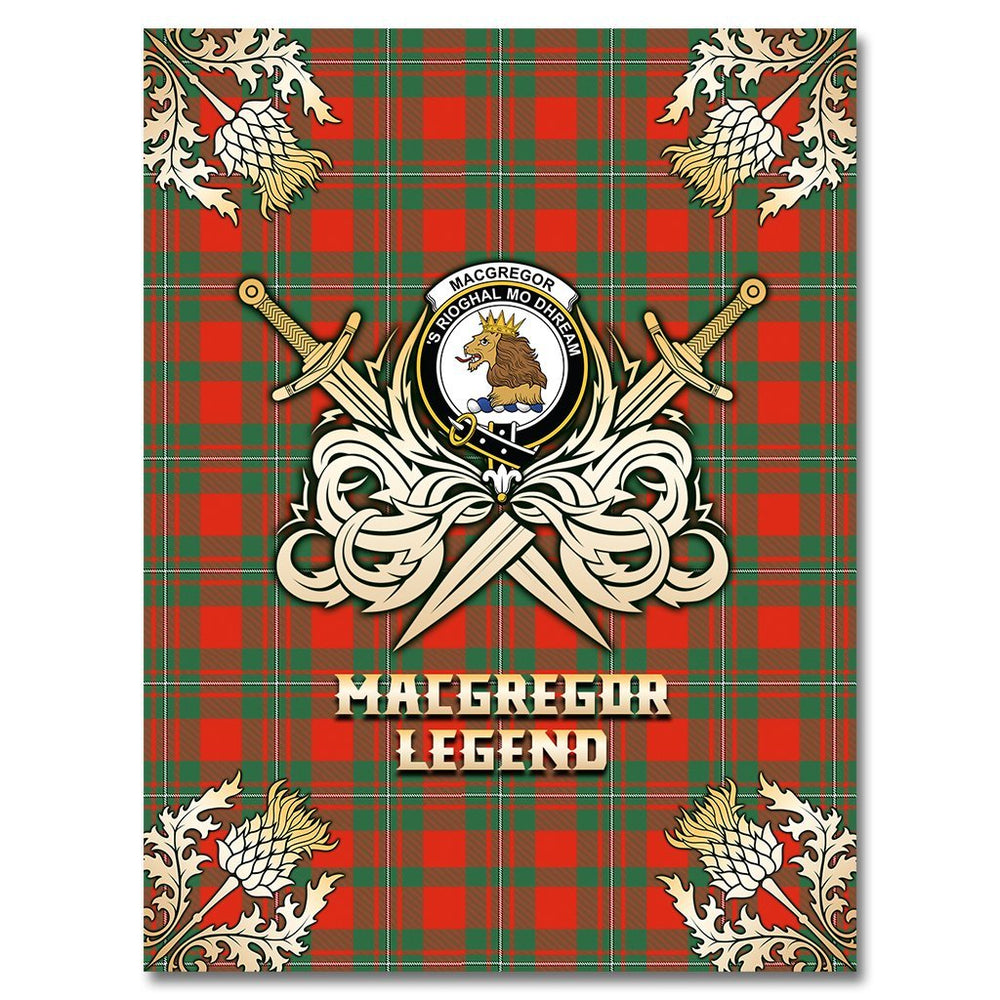 Clan MacGregor Ancient Tartan Gold Courage Symbol Blanket HZ66 Clan MacGregor Tartan Today