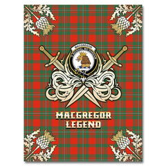 Clan MacGregor Ancient Tartan Gold Courage Symbol Blanket HZ66 Clan MacGregor Tartan Today