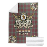 Clan MacGregor Hunting Ancient Tartan Gold Courage Symbol Blanket SH83 Clan MacGregor Tartan Today
