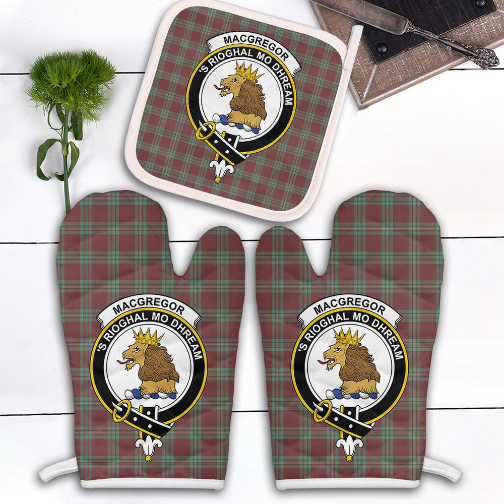 Clan MacGregor Hunting Ancient Tartan Crest Oven Mitt And Pot Holder (2 Oven Mitts + 1 Pot Holder) SG12 Clan MacGregor Tartan Today