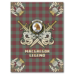 Clan MacGregor Hunting Ancient Tartan Gold Courage Symbol Blanket SH83 Clan MacGregor Tartan Today