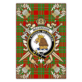 Clan MacGregor Modern Tartan Crest Black Garden Flag - Gold Thistle RU27 Clan MacGregor Tartan Today
