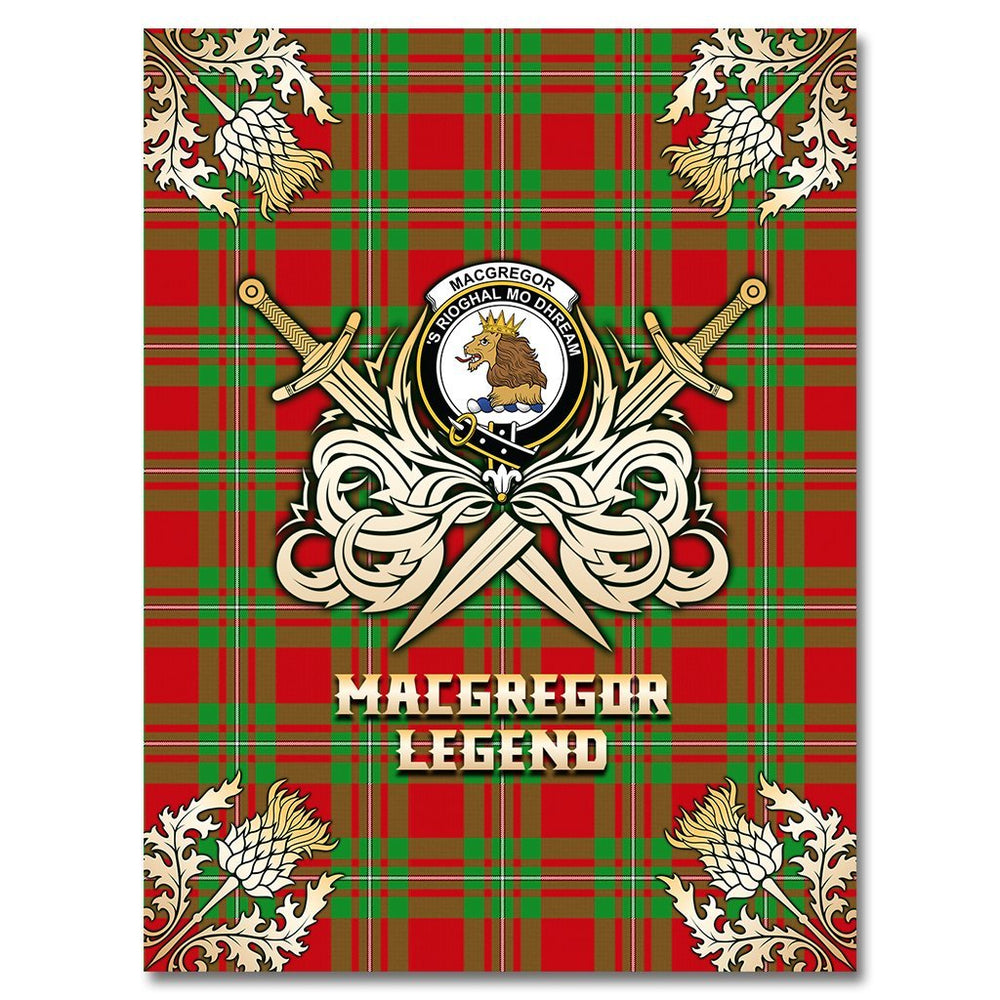 Clan MacGregor Modern Tartan Gold Courage Symbol Blanket ZW89 Clan MacGregor Tartan Today