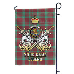 Custom Name Clan MacGregor Hunting Ancient Tartan Garden Flag with Clan Crest and the Golden Sword of Courageous Legacy BD99