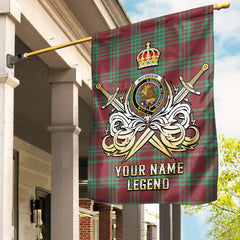 Custom Name Clan MacGregor Hunting Ancient Tartan Garden Flag with Clan Crest and the Golden Sword of Courageous Legacy BD99