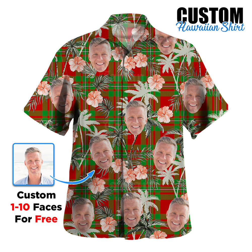 Clan MacGregor Modern Tartan Custom Face Hawaiian Shirt – Unisex Gift for Family Members, Summer Party BK48 MacGregor Modern Tartan Tartan Hawaii Shirt
