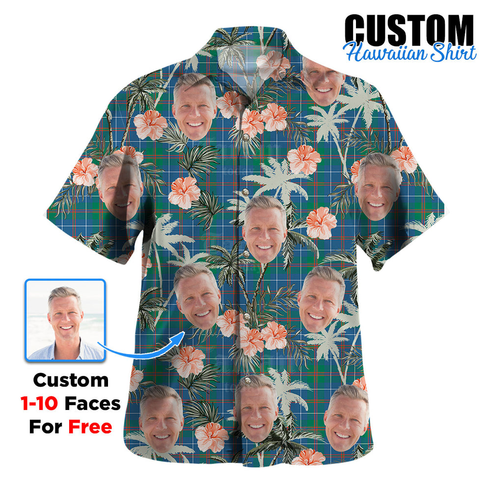Clan MacHardy Ancient Tartan Custom Face Hawaiian Shirt – Unisex Gift for Family Members, Summer Party MW29 MacHardy Ancient Tartan Tartan Hawaii Shirt
