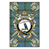Clan MacInnes Ancient Tartan Crest Black Garden Flag - Gold Thistle SW60 Clan MacInnes Tartan Today