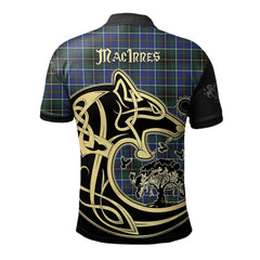 Clan MacInnes Modern Tartan Polo Shirt Viking Wolf VN80 MacInnes Modern Tartan Tartan Polo