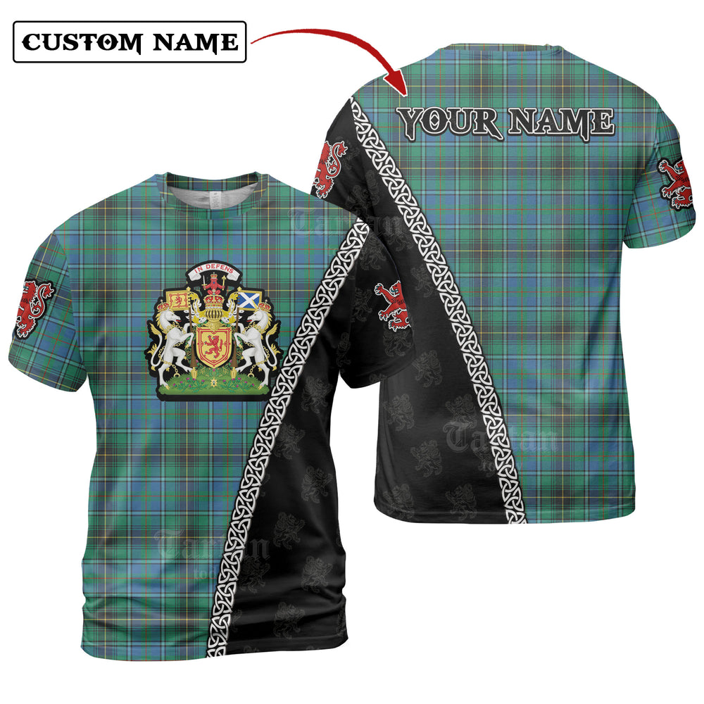 MacInnes Ancient Tartan Shirt with Scotland Coat of Arms & Custom Name UA11