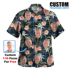 Clan MacInnes Modern Tartan Custom Face Hawaiian Shirt – Unisex Gift for Family Members, Summer Party VG15 MacInnes Modern Tartan Tartan Hawaii Shirt