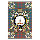 Clan MacIntyre Ancient Tartan Crest Black Garden Flag - Gold Thistle VR62 Clan MacIntyre Tartan Today
