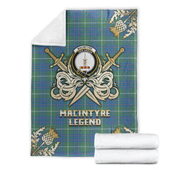 Clan MacIntyre Hunting Ancient Tartan Gold Courage Symbol Blanket DM97 Clan MacIntyre Tartan Today