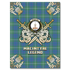 Clan MacIntyre Hunting Ancient Tartan Gold Courage Symbol Blanket DM97 Clan MacIntyre Tartan Today