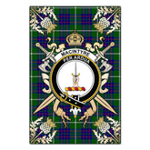 Clan MacIntyre Hunting Modern Tartan Crest Black Garden Flag - Gold Thistle SK52 Clan MacIntyre Tartan Today