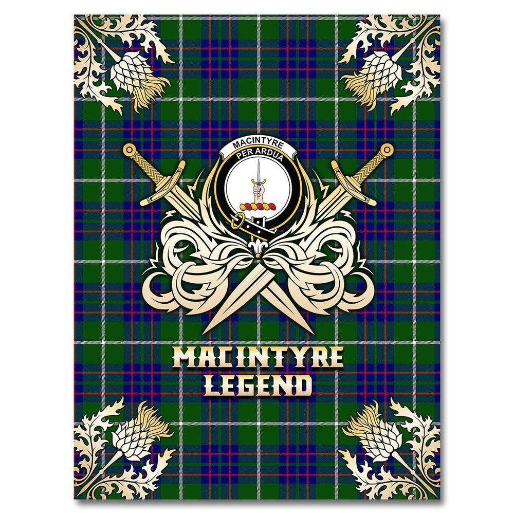 Clan MacIntyre Hunting Modern Tartan Gold Courage Symbol Blanket AH81 Clan MacIntyre Tartan Today