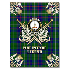 Clan MacIntyre Hunting Modern Tartan Gold Courage Symbol Blanket AH81 Clan MacIntyre Tartan Today