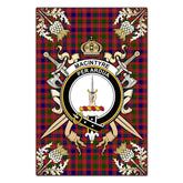 Clan MacIntyre Modern Tartan Crest Black Garden Flag - Gold Thistle SS87 Clan MacIntyre Tartan Today