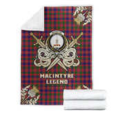 Clan MacIntyre Modern Tartan Gold Courage Symbol Blanket IV12 Clan MacIntyre Tartan Today