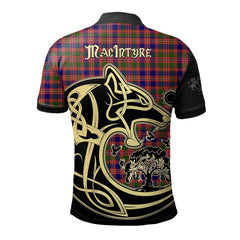 Clan MacIntyre Modern Tartan Polo Shirt Viking Wolf EI23 MacIntyre Modern Tartan Tartan Polo