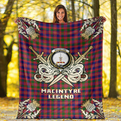 Clan MacIntyre Modern Tartan Gold Courage Symbol Blanket IV12 Clan MacIntyre Tartan Today