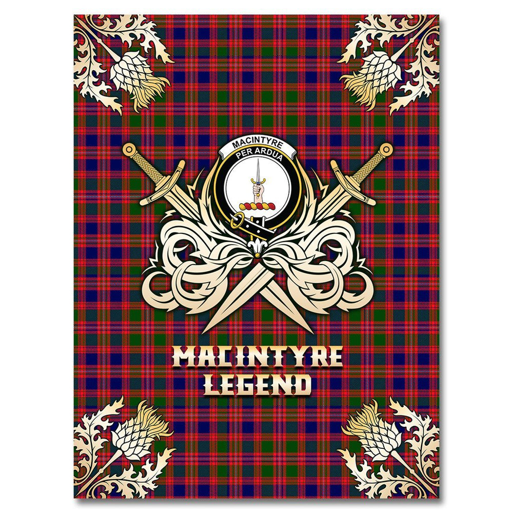 Clan MacIntyre Modern Tartan Gold Courage Symbol Blanket IV12 Clan MacIntyre Tartan Today