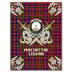 Clan MacIntyre Modern Tartan Gold Courage Symbol Blanket IV12 Clan MacIntyre Tartan Today